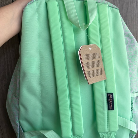 JanSport Backpack Cross Town Green Digital Cheetah Print School Bag Lime NWT NEW - Picture 5 of 7